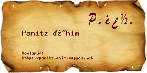 Panitz Áhim névjegykártya